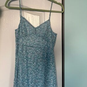 TVF for DVF Blue Floral Maxi Slip Dress